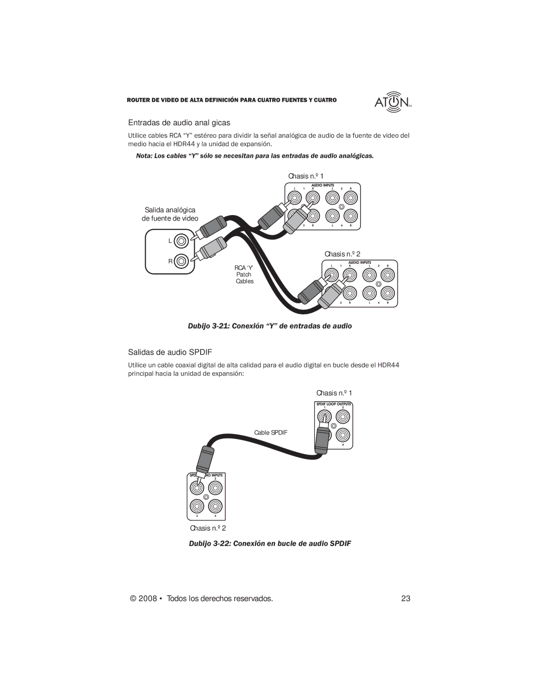 Samsung HDR44 manual Dubijo 3-21 Conexión Y de entradas de audio, Salidas de audio Spdif 