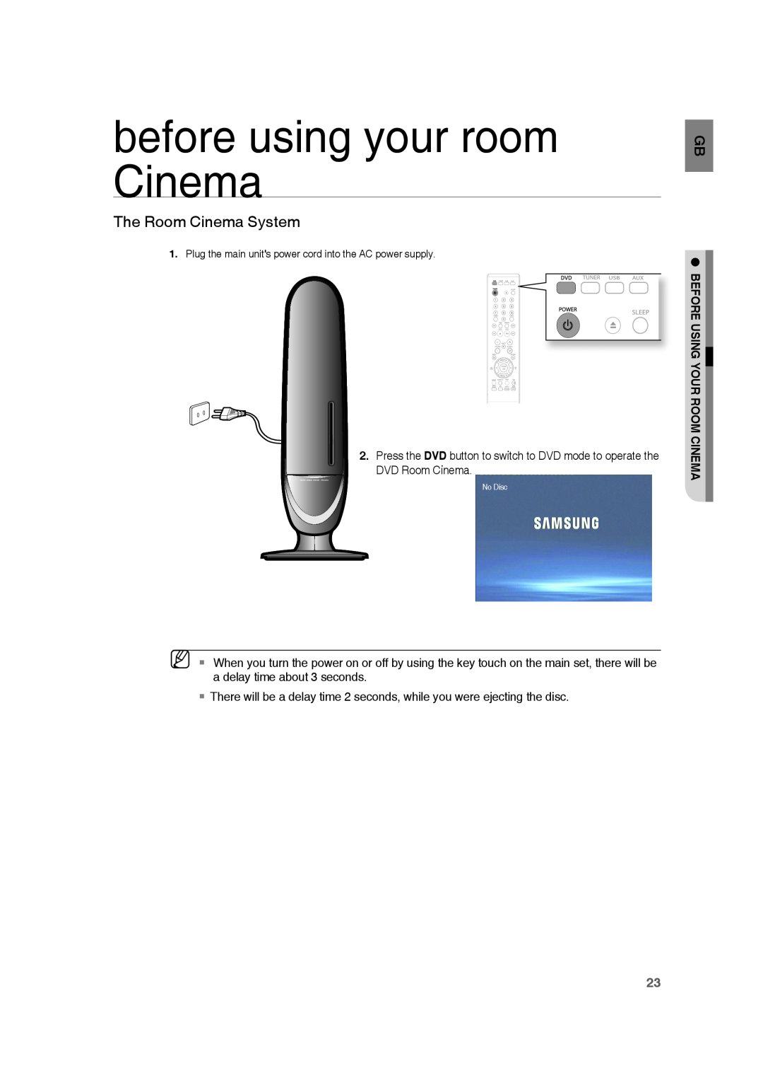 Samsung HE10T user manual before using your room Cinema, The Room Cinema System 