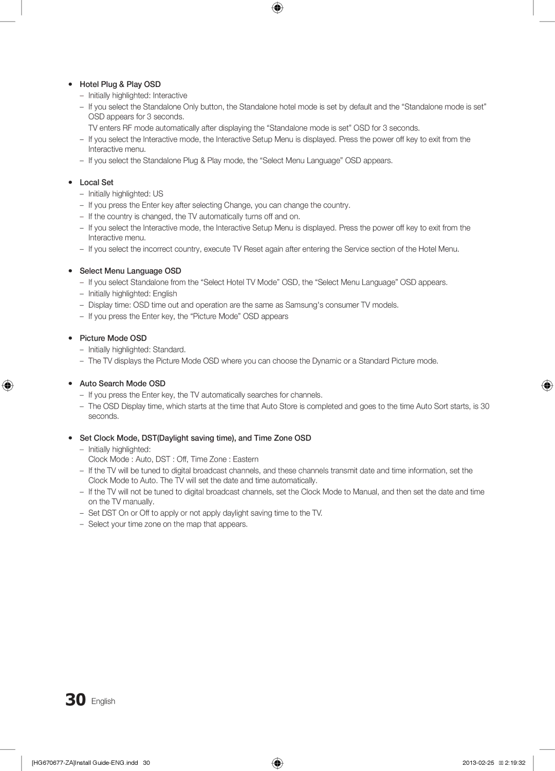 Samsung HG46NB677FFXZA, HG46NB670FFXZA, HG40NB670FFXZA, HG32NB670BFXZA HG670677-ZAInstall Guide-ENG.indd 2013-02-25 