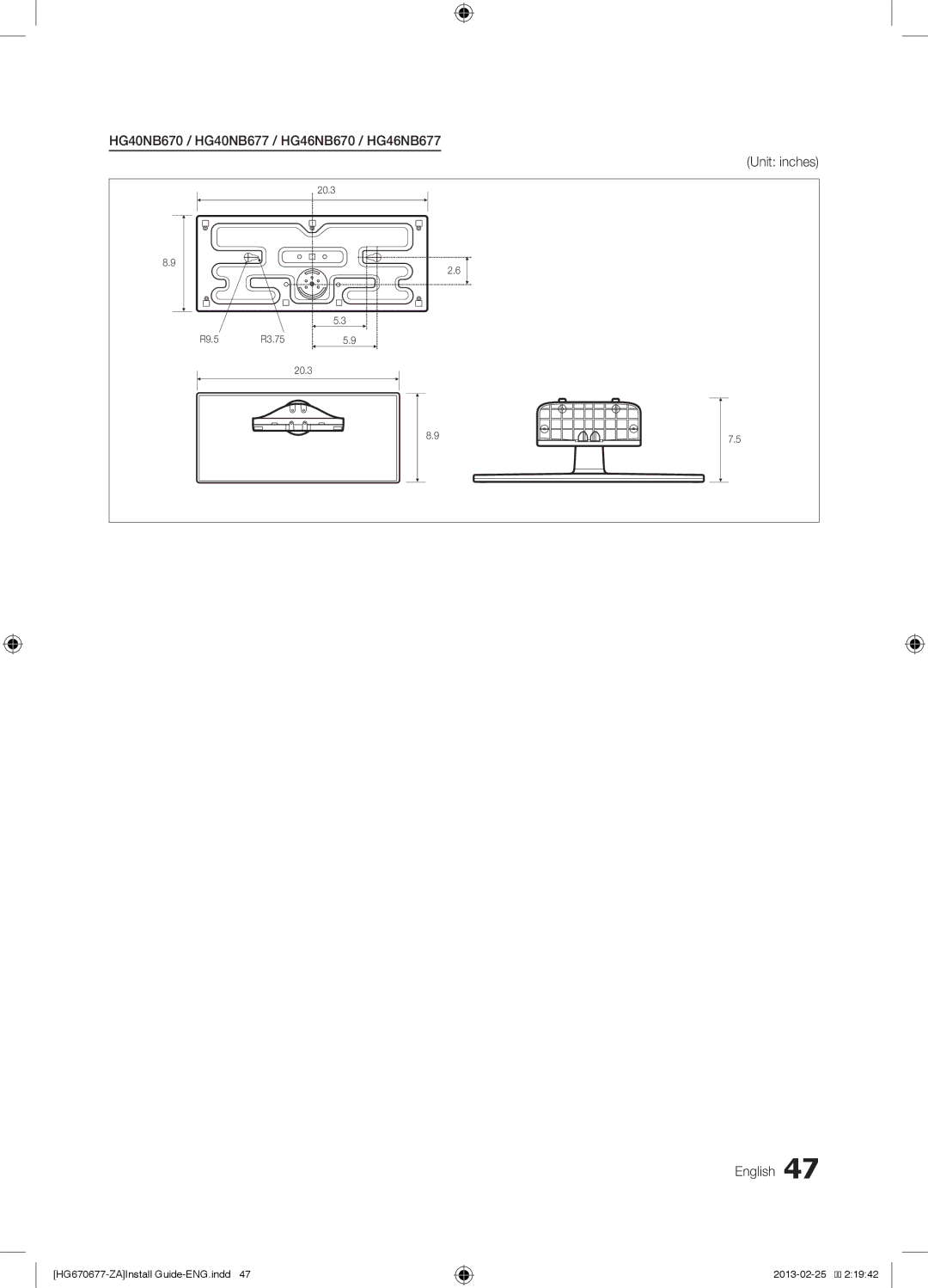 Samsung HG28NB670BFXZA, HG46NB677FFXZA, HG46NB670FFXZA, HG40NB670FFXZA HG40NB670 / HG40NB677 / HG46NB670 / HG46NB677 