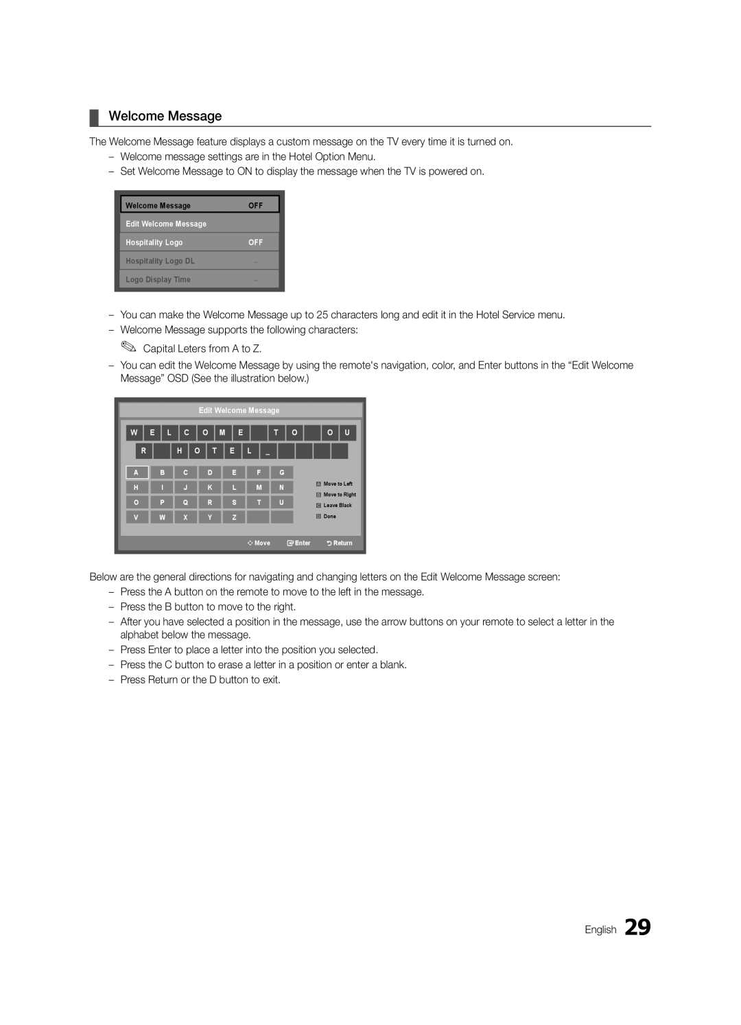 Samsung HG46NB890XFXZA, HG65NB890XFXZA installation manual Welcome Message 