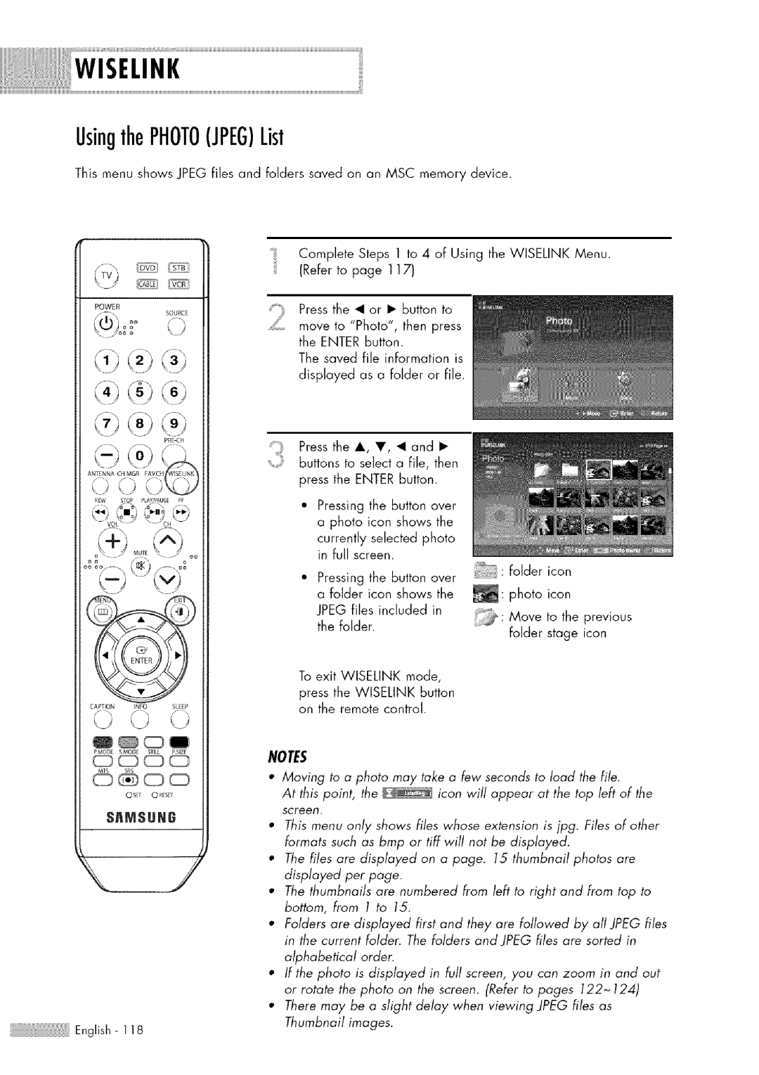 Samsung HL-$4676S manual UsingthePHOTOJPEGList, K2/ka 