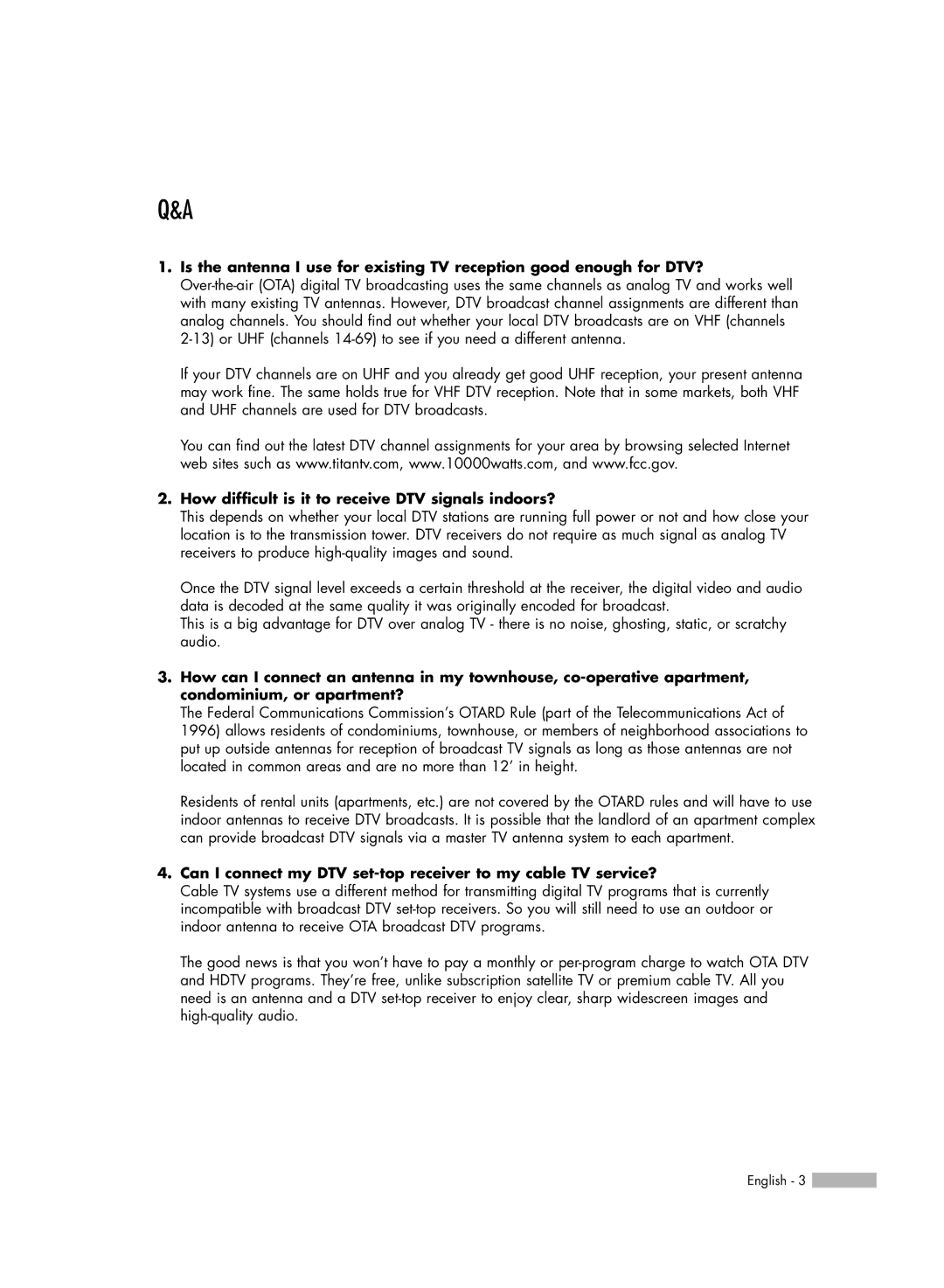 Samsung HL-54676S manual How difficult is it to receive DTV signals indoors? 