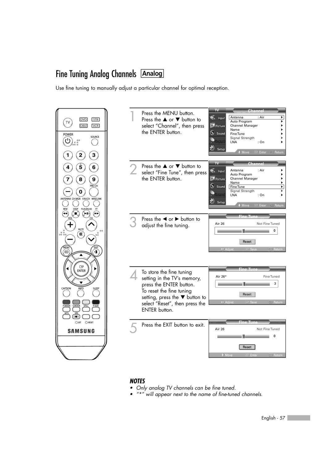 Samsung HL-54676S manual Analog 