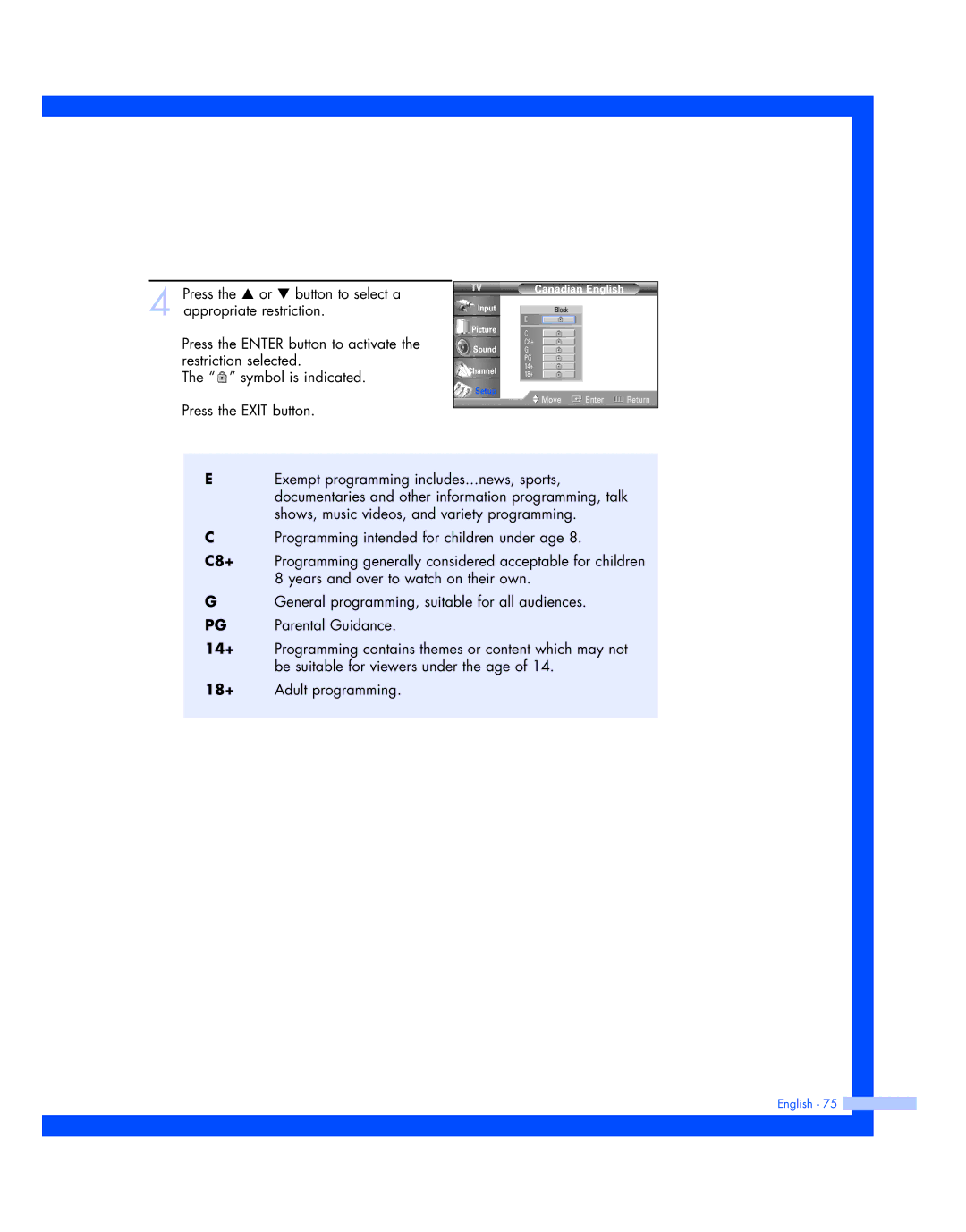 Samsung HL-P4674W instruction manual Canadian English 