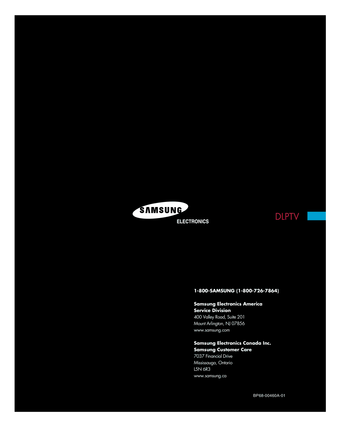 Samsung HL-R4677W, HL-R5677W instruction manual BP68-00460A-01 