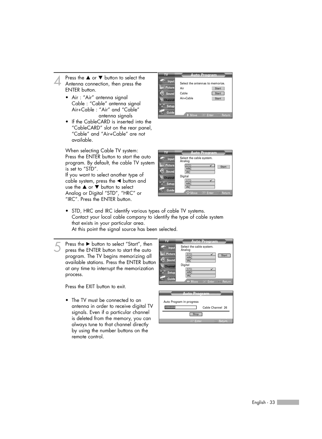 Samsung HL-R5066W manual Auto Program 