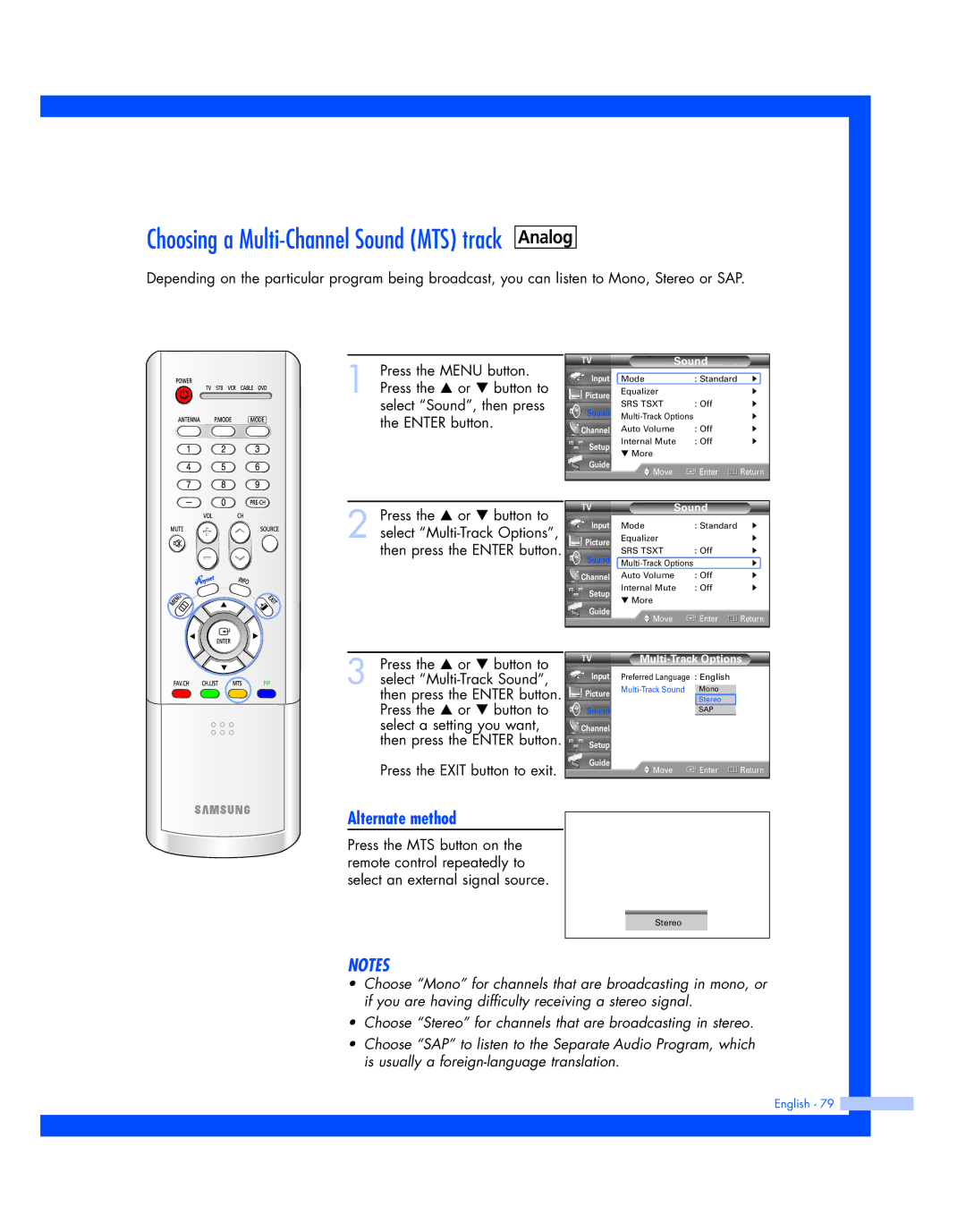 Samsung HL-R5687W, HL-R5087W instruction manual Input Preferred Language English Picture 