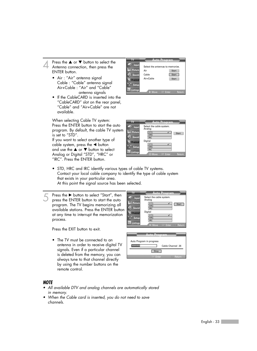 Samsung HL-R5688W manual Auto Program 