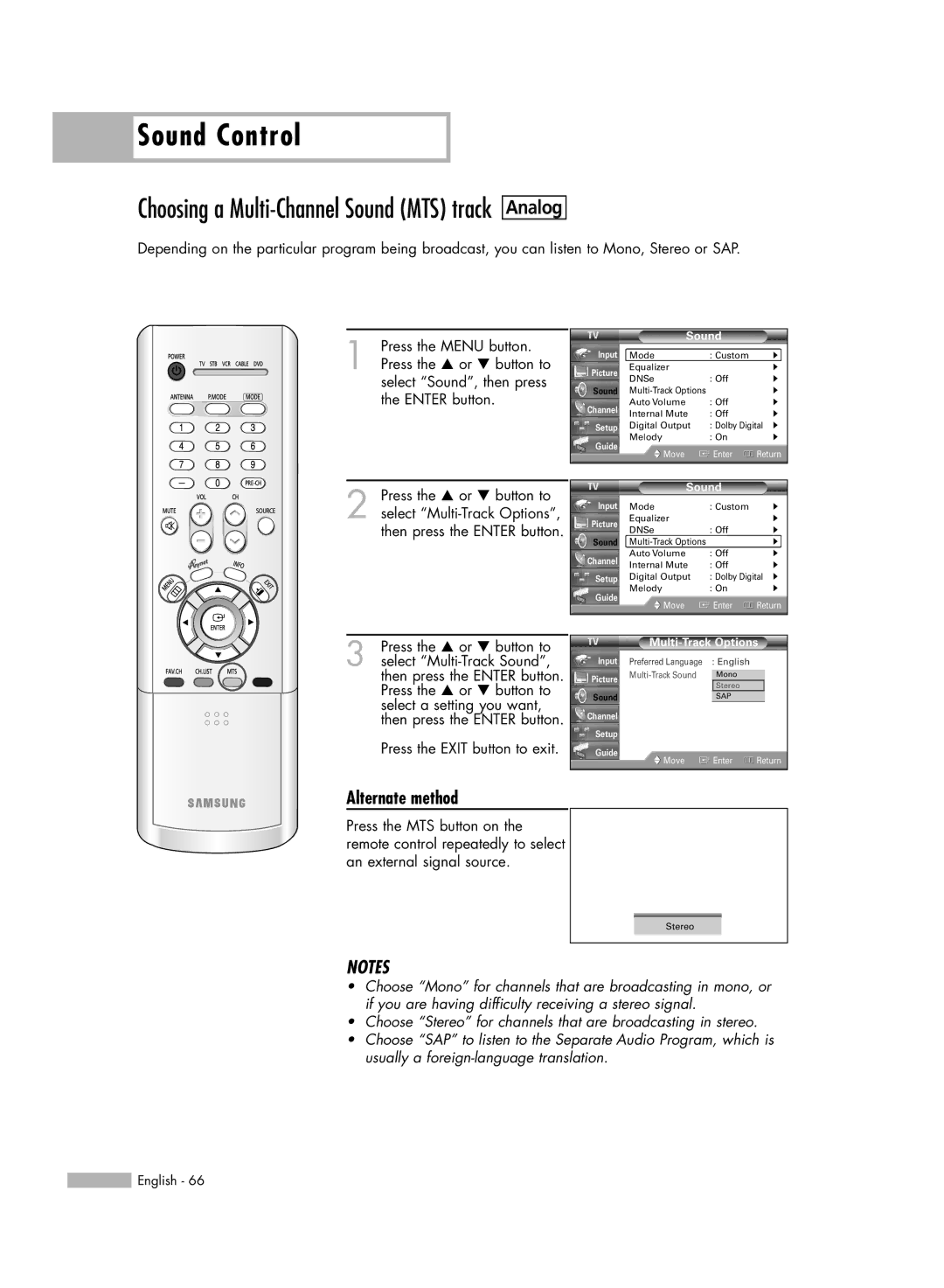 Samsung HL-R5056W, HL-R6156W, HL-R5656W, HL-R4656W manual Multi-Track Sound 