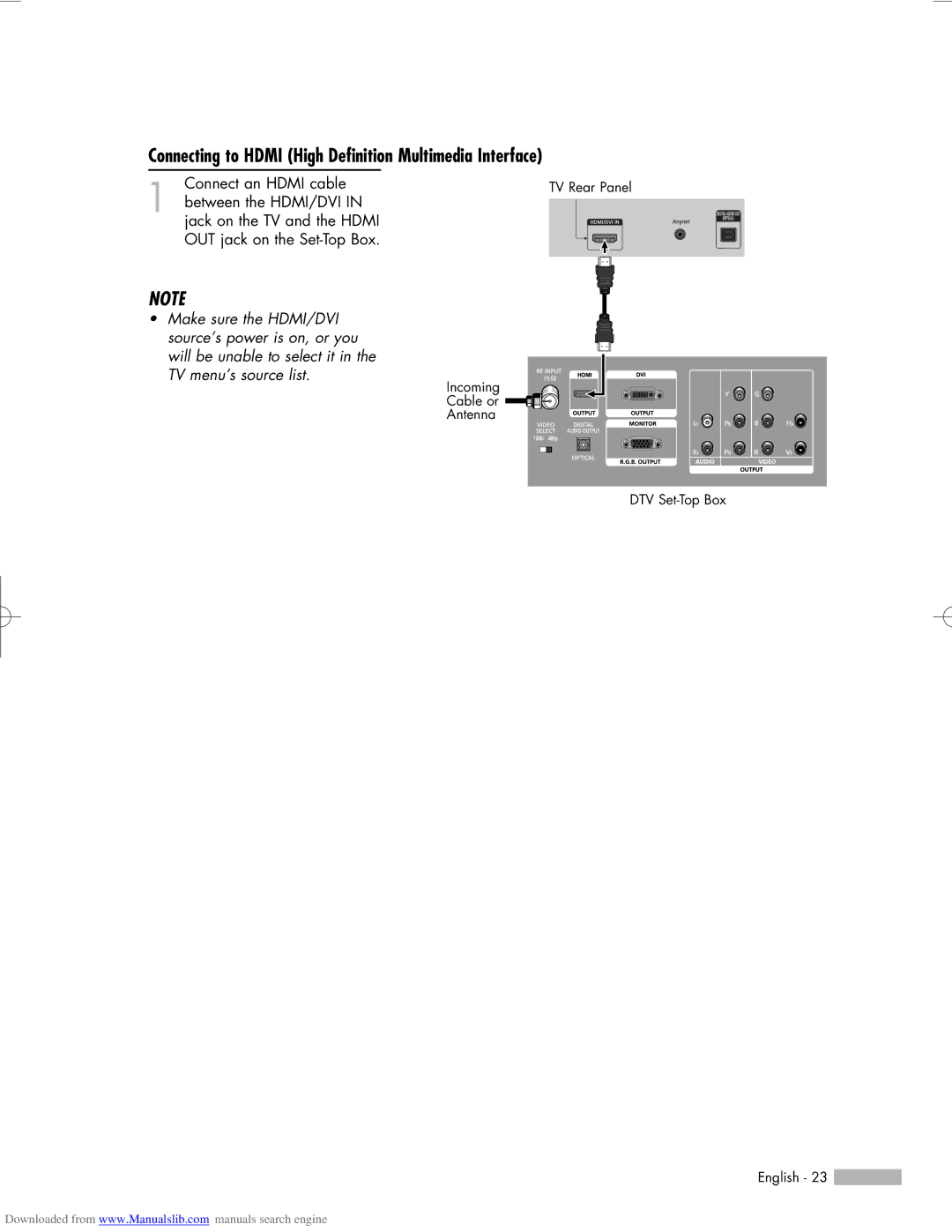 Samsung HL-R5056W, HL-R6156W, HL-R5656W manual Connecting to Hdmi High Definition Multimedia Interface 