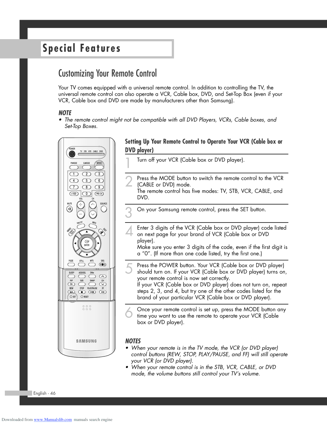 Samsung HL-R4664W, HL-R6164W, HL-R5664W, HL-R5064W manual Customizing Your Remote Control, DVD player 