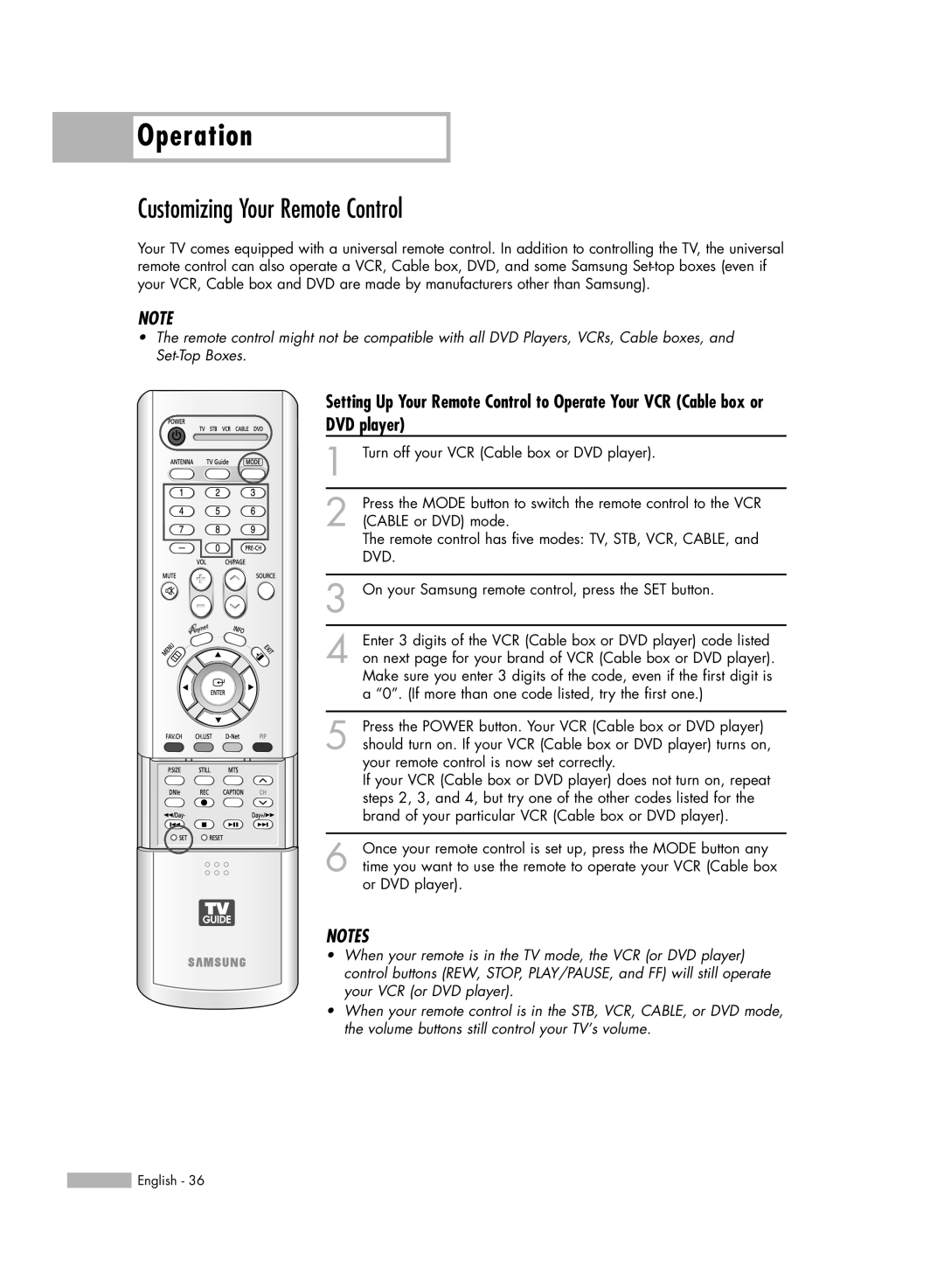 Samsung HL-R6167W, HL-R5067W, HL-R5667W, HL-R4667W manual Customizing Your Remote Control, DVD player 