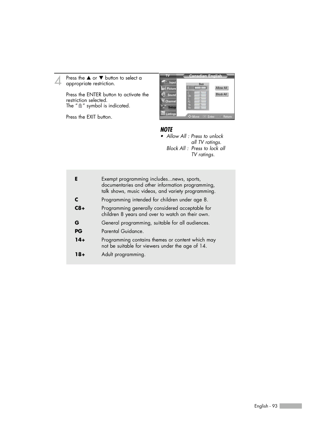 Samsung HL-R5067W, HL-R6167W, HL-R5667W, HL-R4667W manual Canadian English 