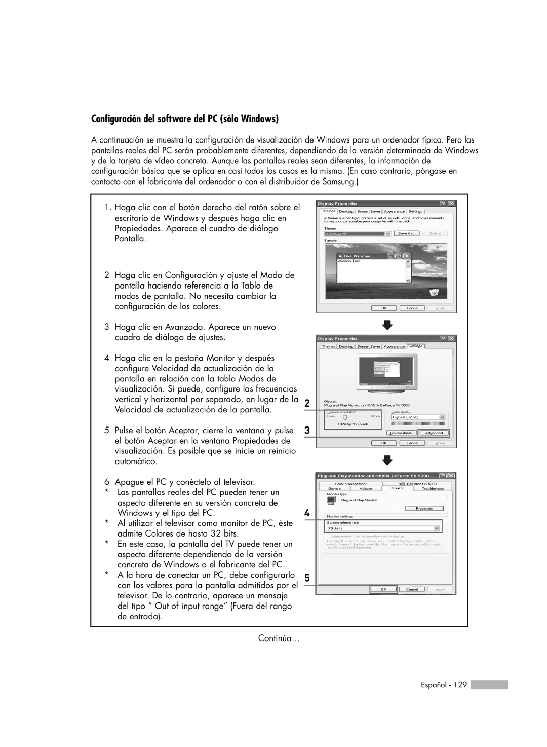 Samsung HL-R5078W, HL-R6178W, HL-R5678W, HL-R7178W manual Configuración del software del PC sólo Windows 