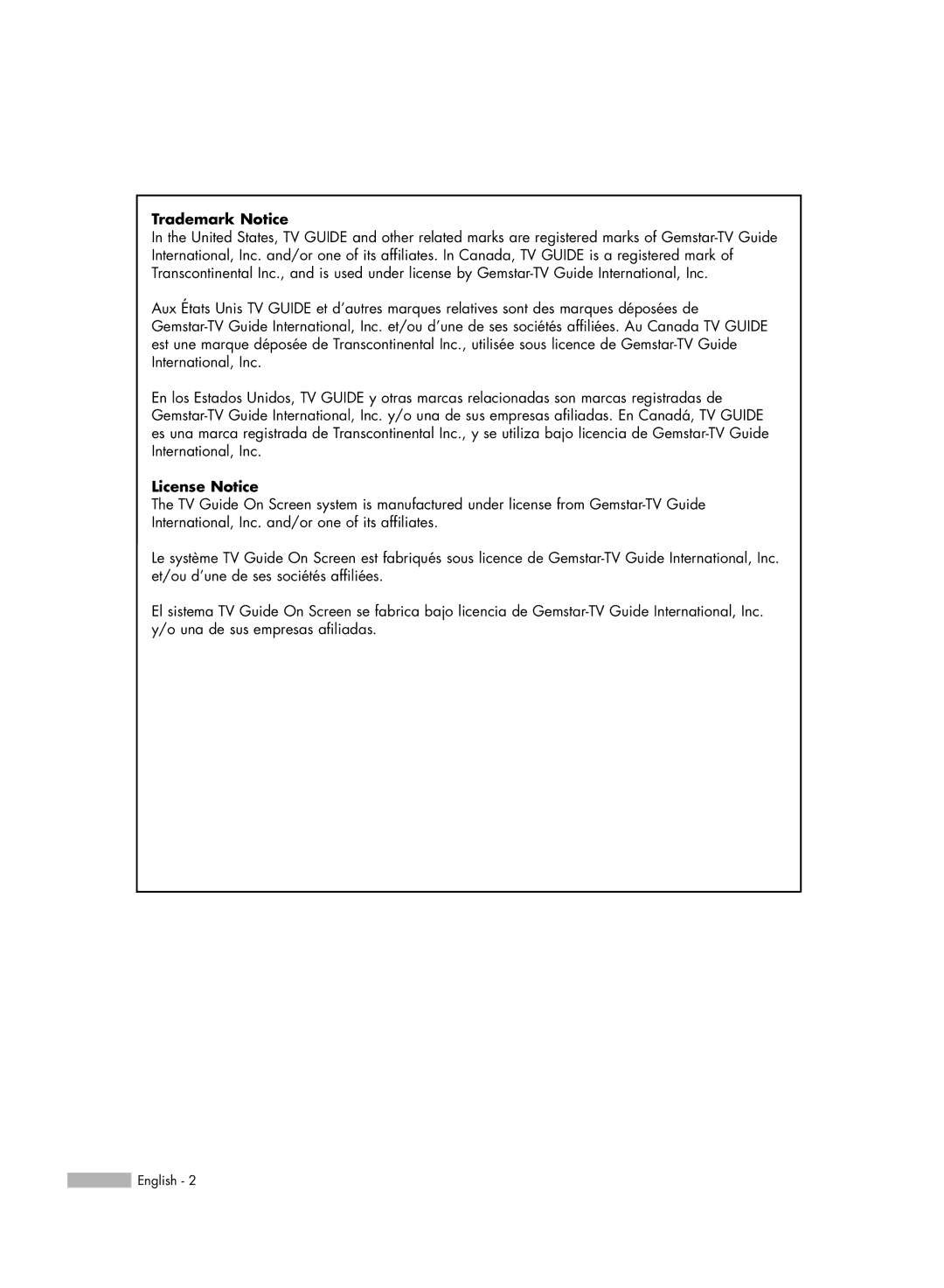 Samsung HL-R7178W, HL-R6178W, HL-R5678W manual Trademark Notice, License Notice 