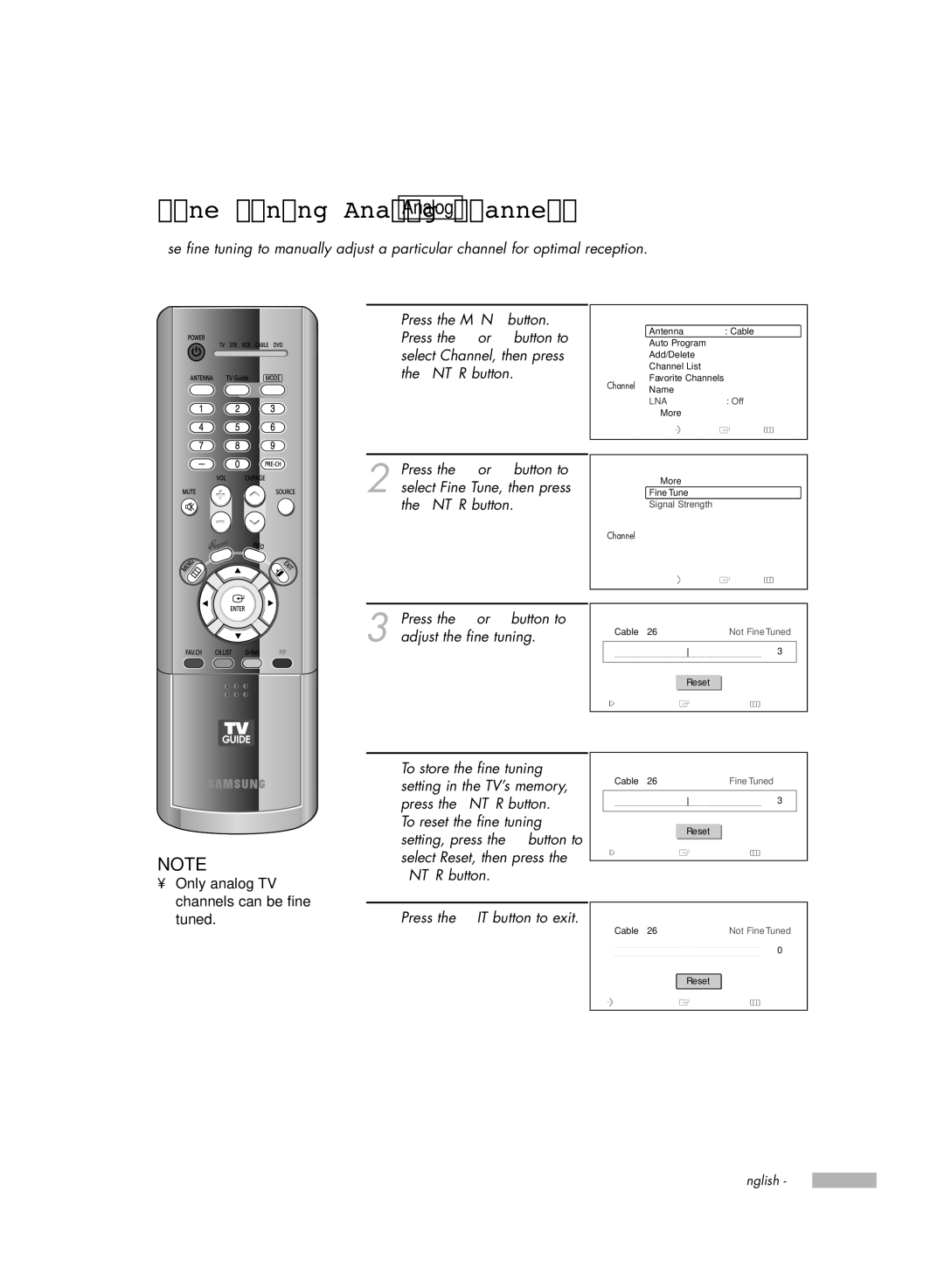 Samsung HL-R6178W, HL-R5678W, HL-R7178W manual Analog 