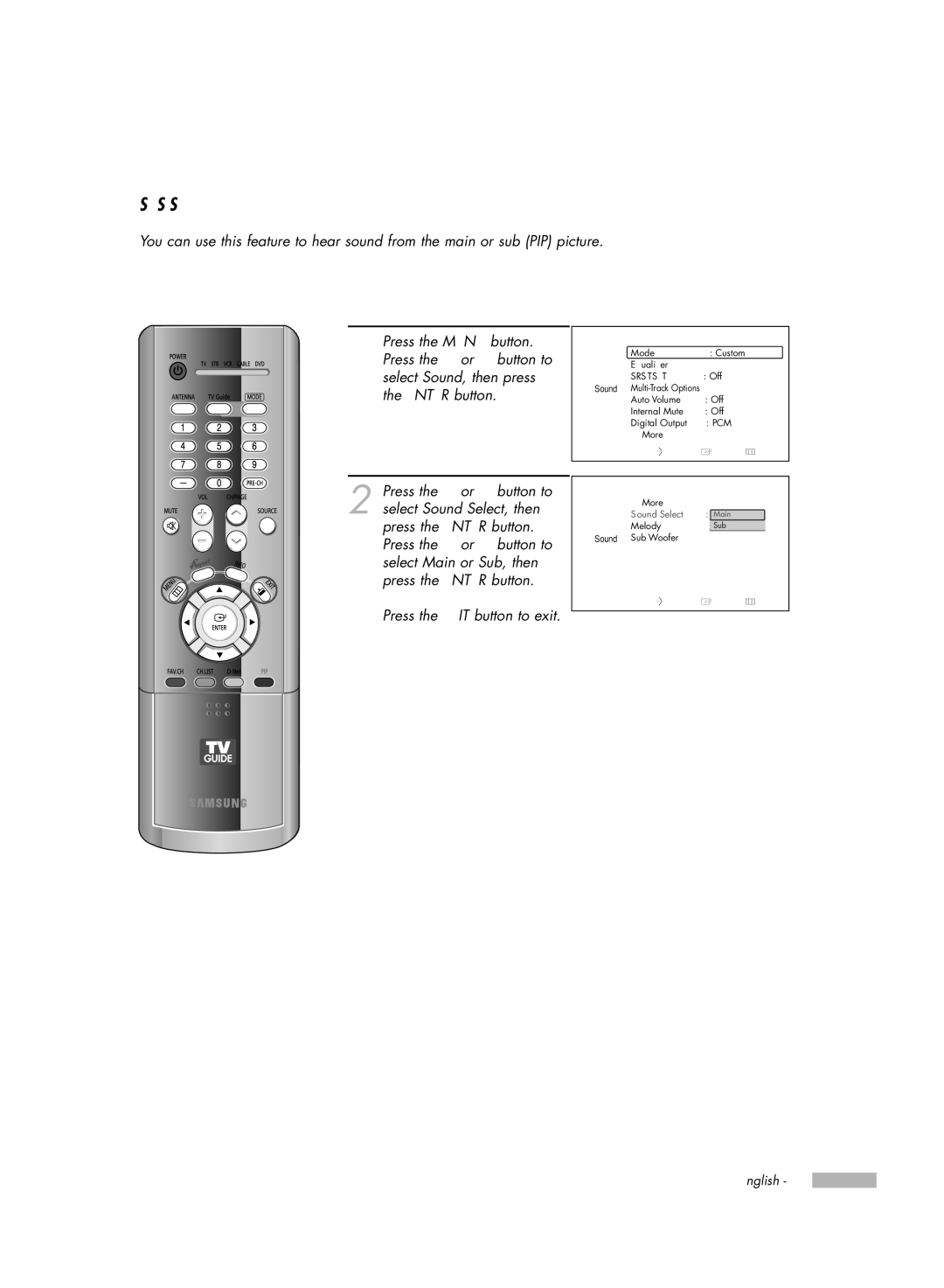 Samsung HL-R7178W, HL-R6178W, HL-R5678W manual Selecting the Sound Source 