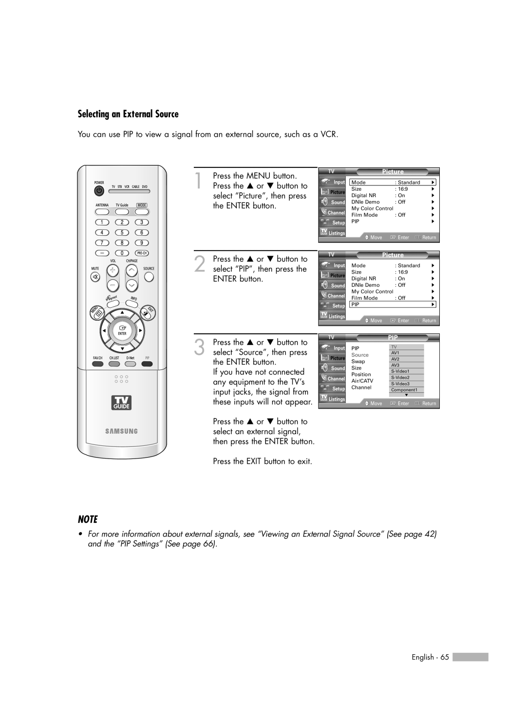 Samsung HL-R7178W, HL-R6178W, HL-R5678W manual Selecting an External Source 