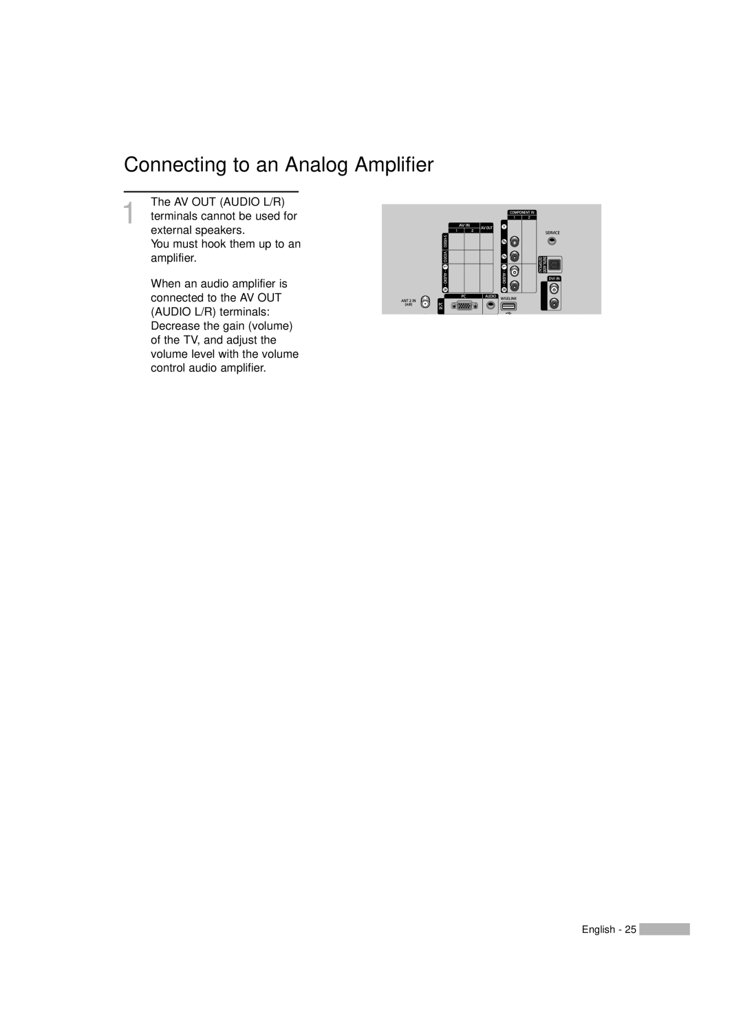 Samsung HL-S4676S manual Connecting to an Analog Amplifier, Video Output 