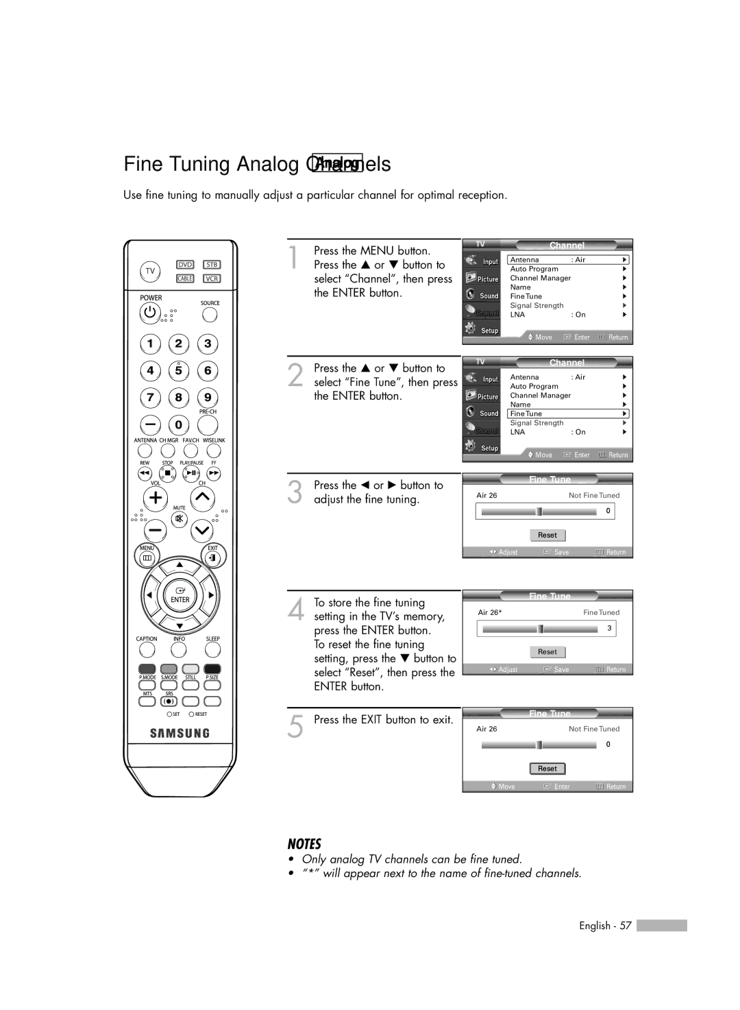 Samsung HL-S4676S manual Analog 