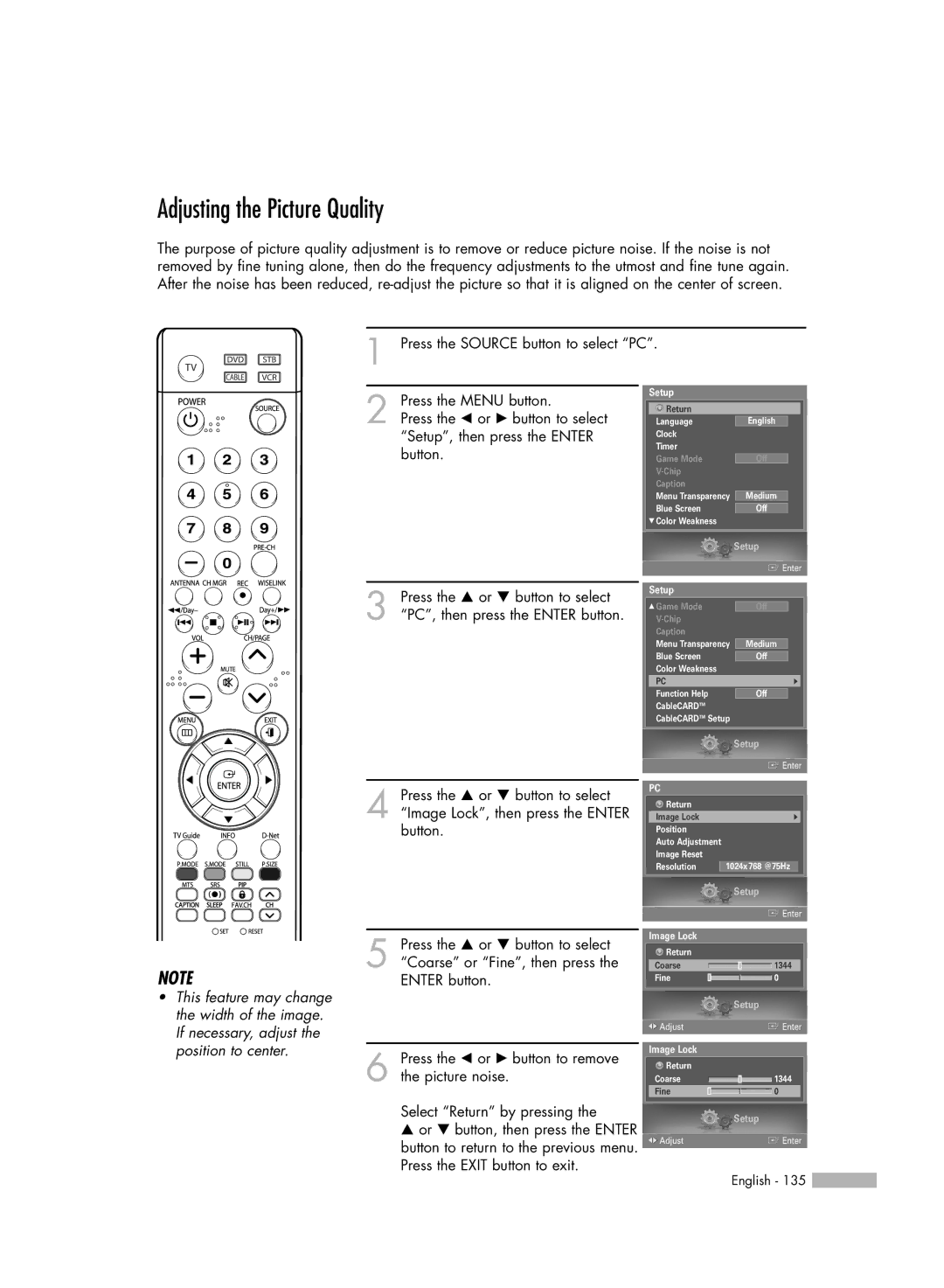 Samsung HL-S5679W manual Adjusting the Picture Quality, If necessary, adjust 