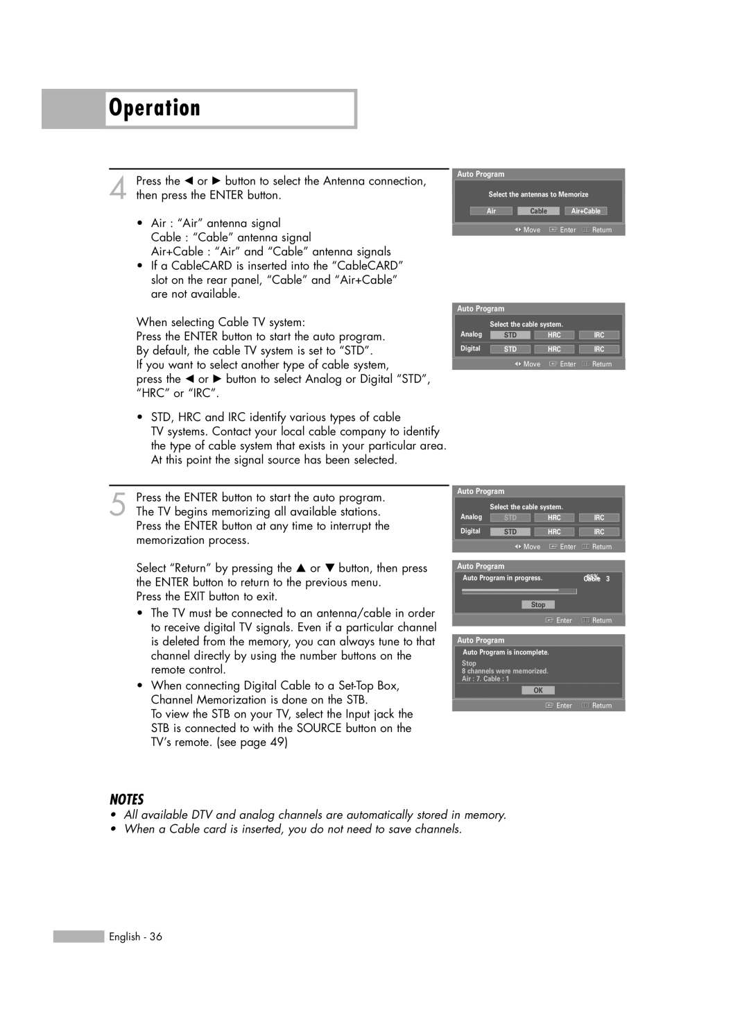 Samsung HL-S5679W manual Auto Program 