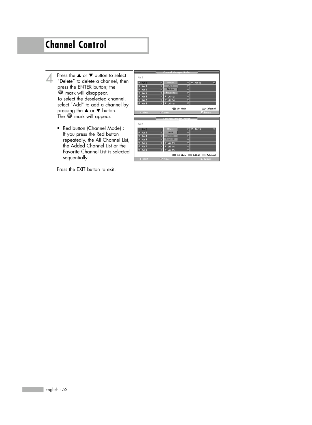 Samsung HL-S6166W, HL-S5066W, HL-S4666W, HL-S5666W manual Press the or button to select 