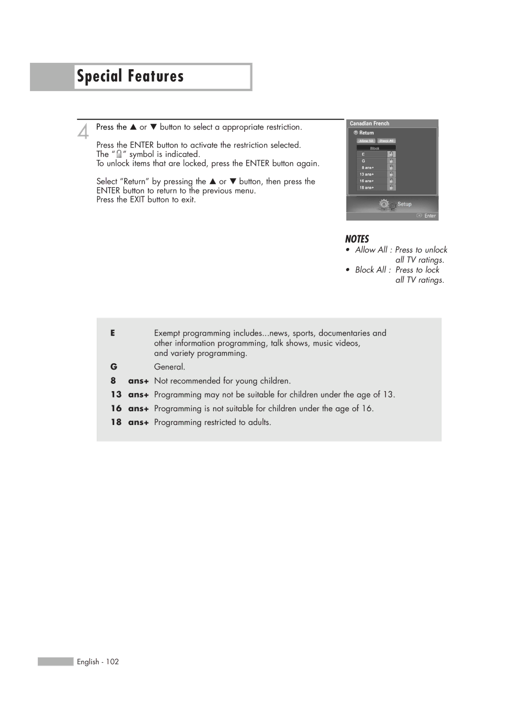 Samsung HL-S6188W, HL-S7178W, HL-S5688W manual Canadian French 