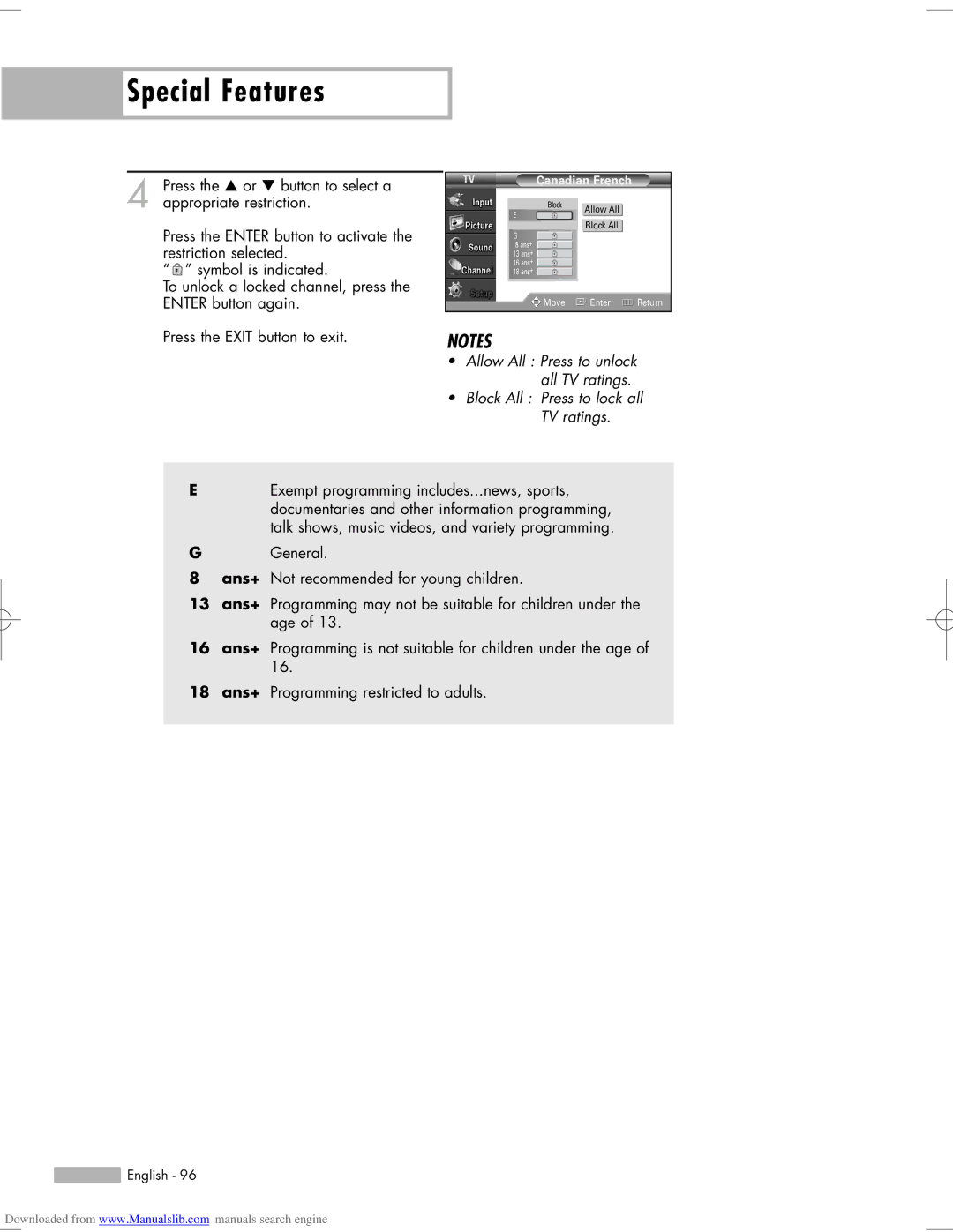 Samsung HL-S6165W, HL-S6765W, HL-S5665W, HL-S5065W, HL-S5055W manual Canadian French 