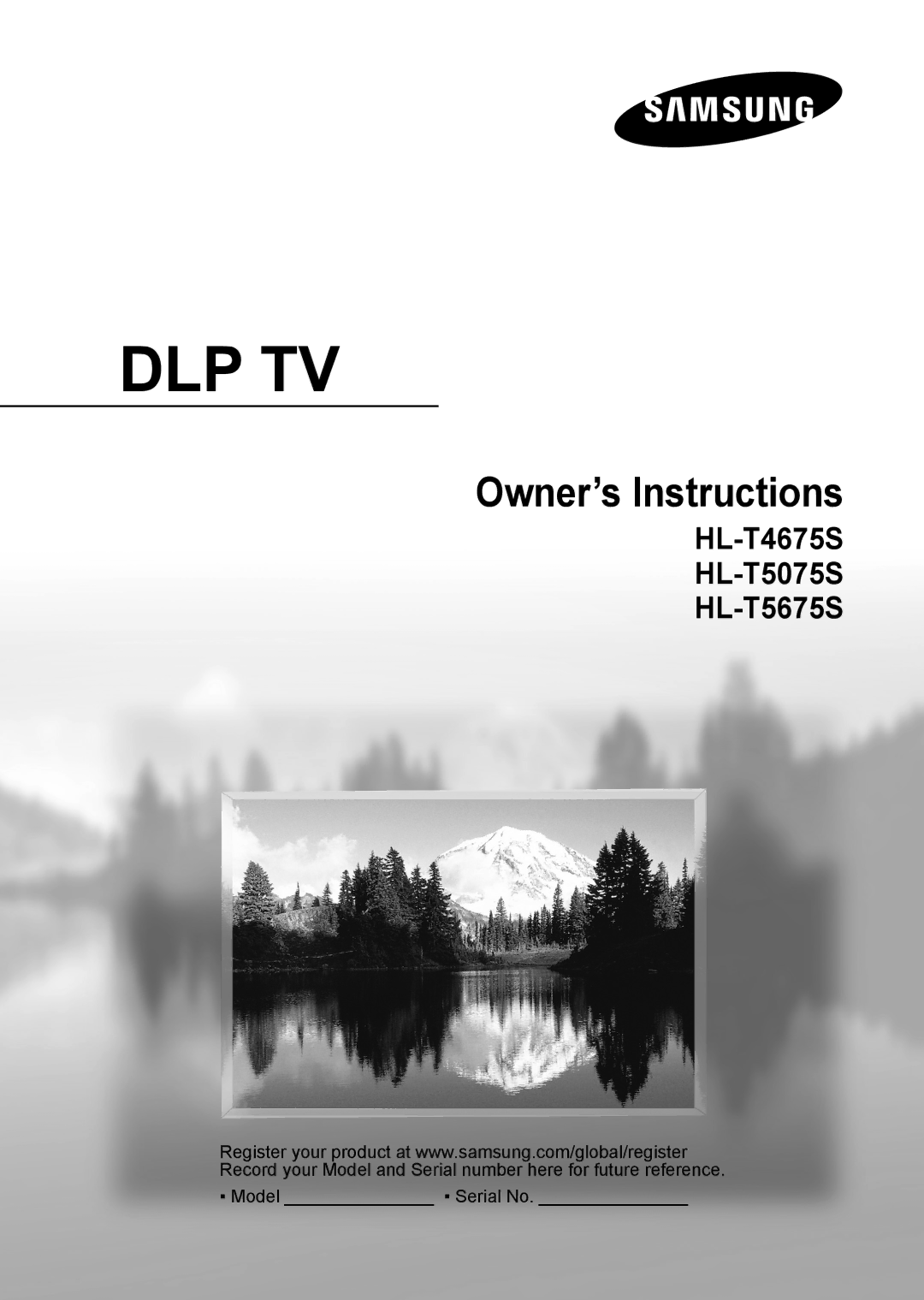 Samsung HL-T5675S, HL-T5075S, HLT4675S manual Dlp Tv 