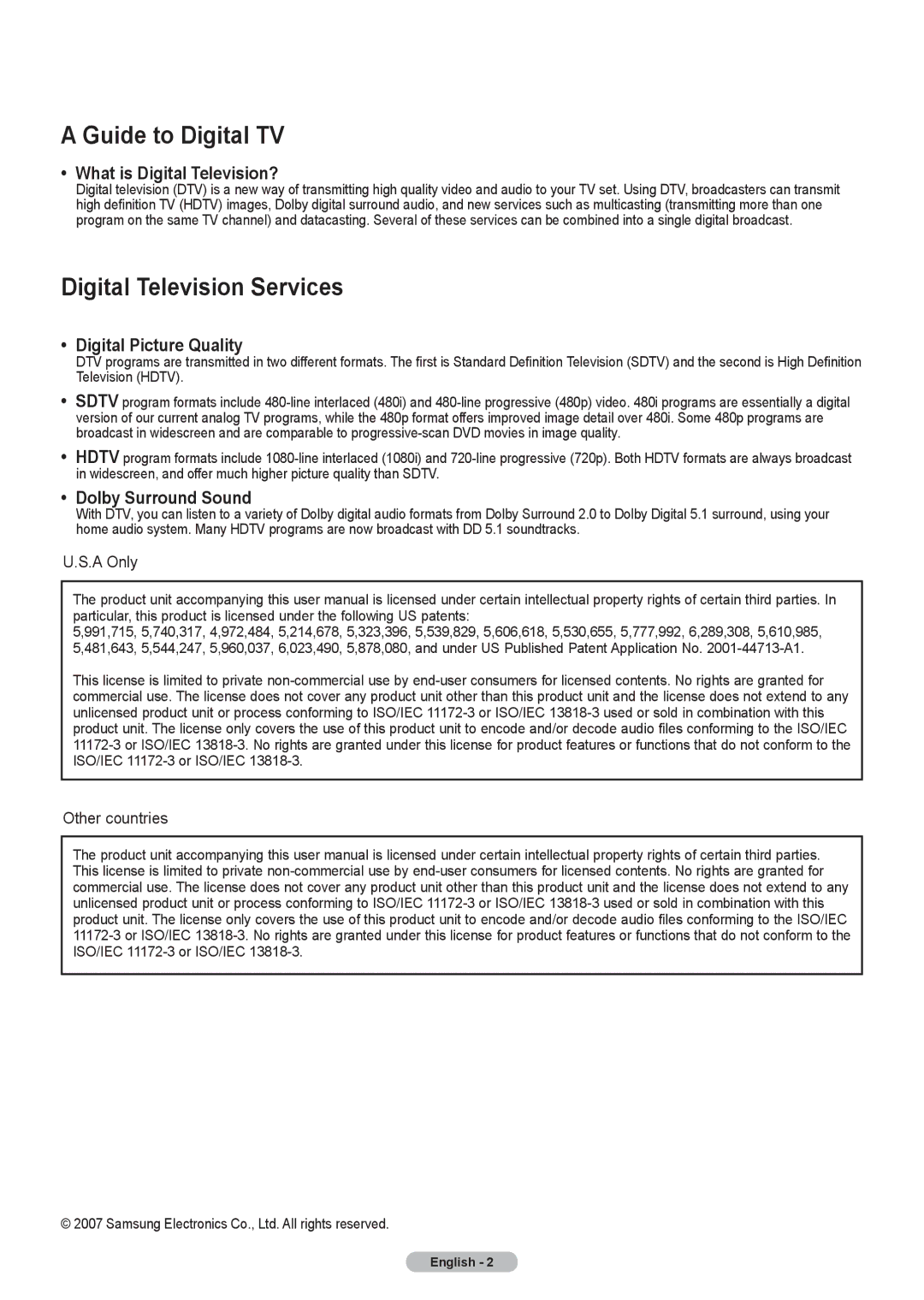 Samsung HLT4675S, HL-T5075S, HL-T5675S manual Guide to Digital TV 