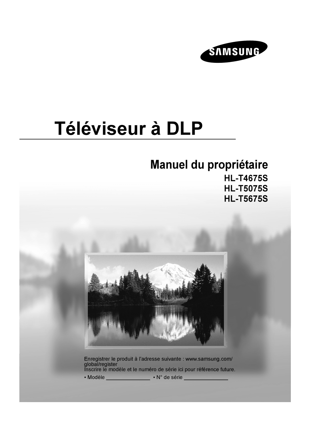 Samsung HL-T5675S, HL-T5075S, HLT4675S manual Téléviseur à DLP 