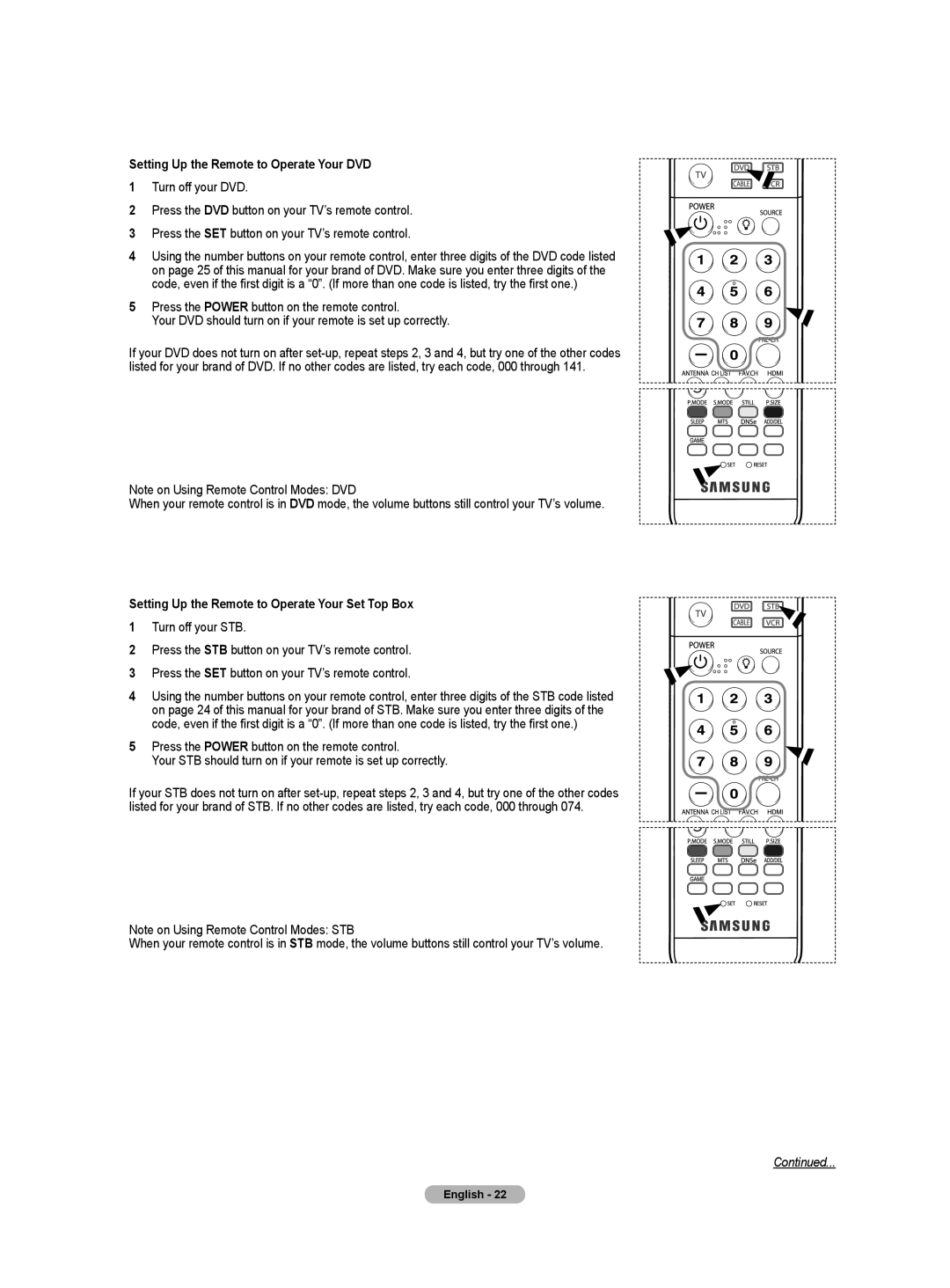 Samsung HL-T5655W, HL-T5055W manual English 