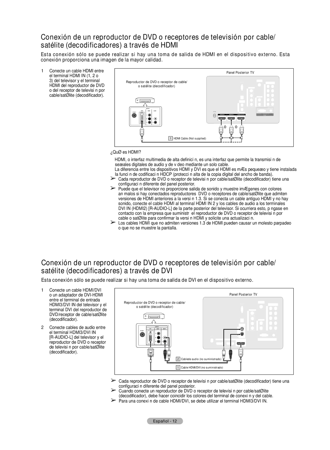 Samsung HL72A650C1F user manual Español 1 