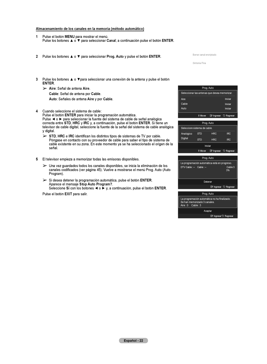 Samsung HL72A650C1F user manual Prog. Auto 