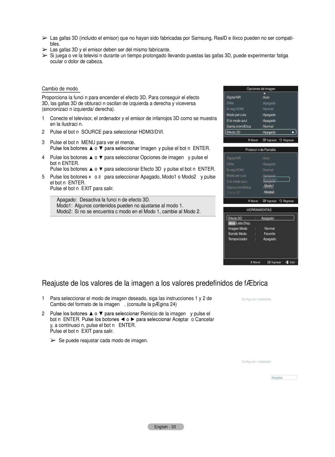 Samsung HL72A650C1F user manual Cambio del formato de la imagen. consulte la página, Se puede reajustar cada modo de imagen 