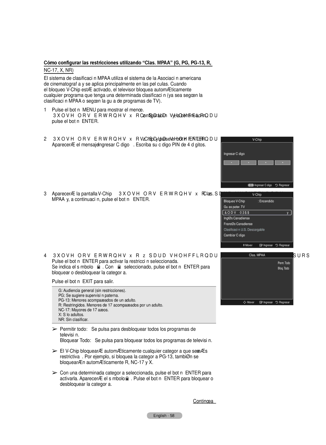 Samsung HL72A650C1F user manual NC-17, X, NR 