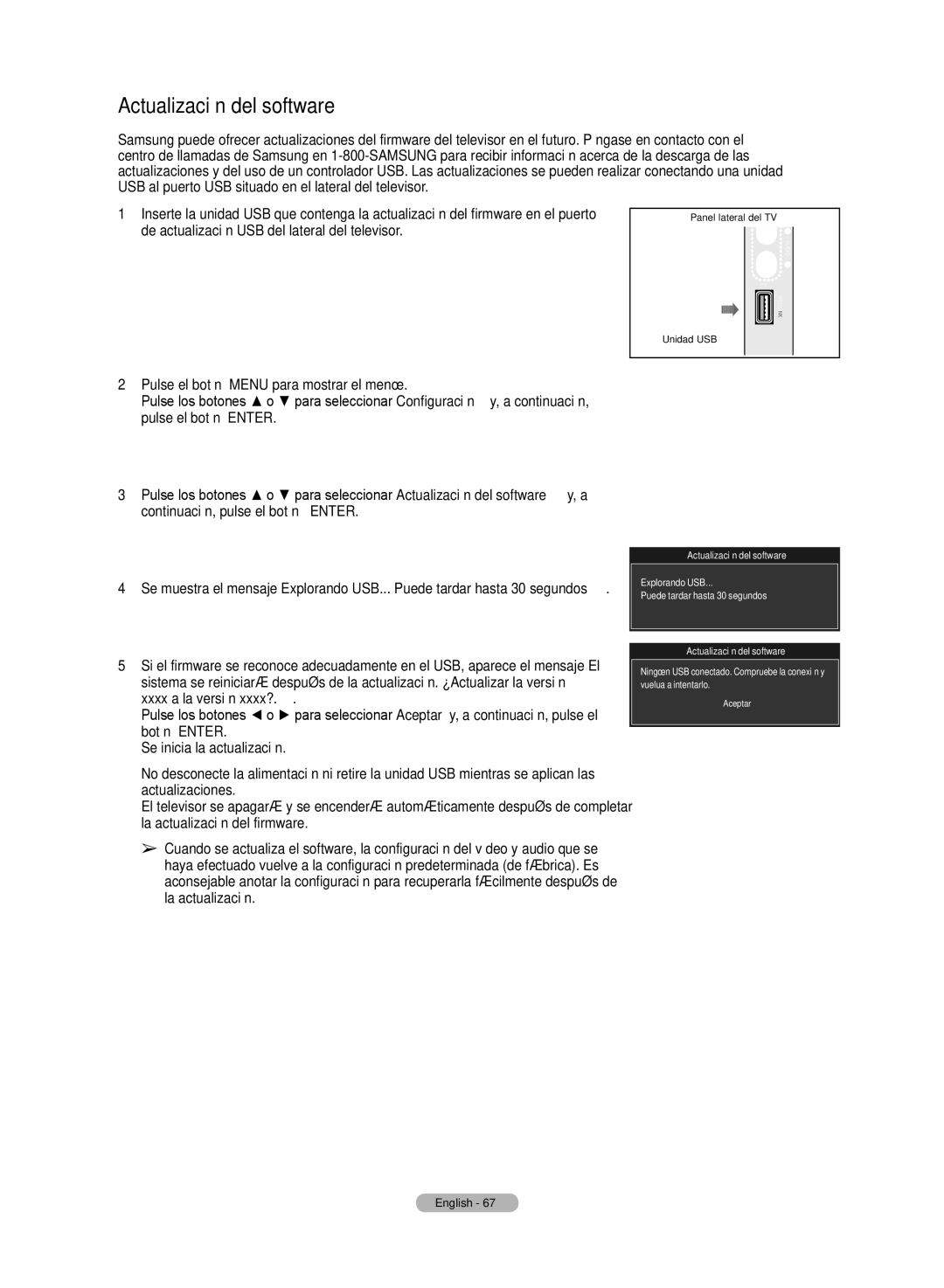 Samsung HL72A650C1F user manual Apagado Actualización del software 