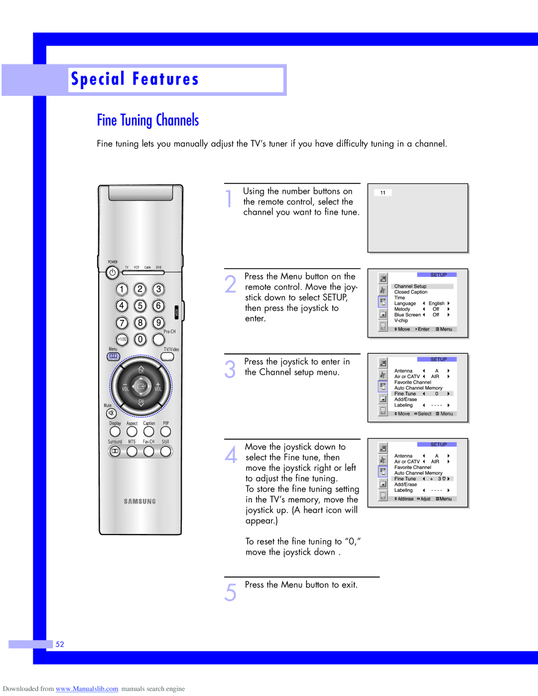 Samsung HLM437W, HLM617W, HLM5065W, HLM507W instruction manual Fine Tuning Channels 