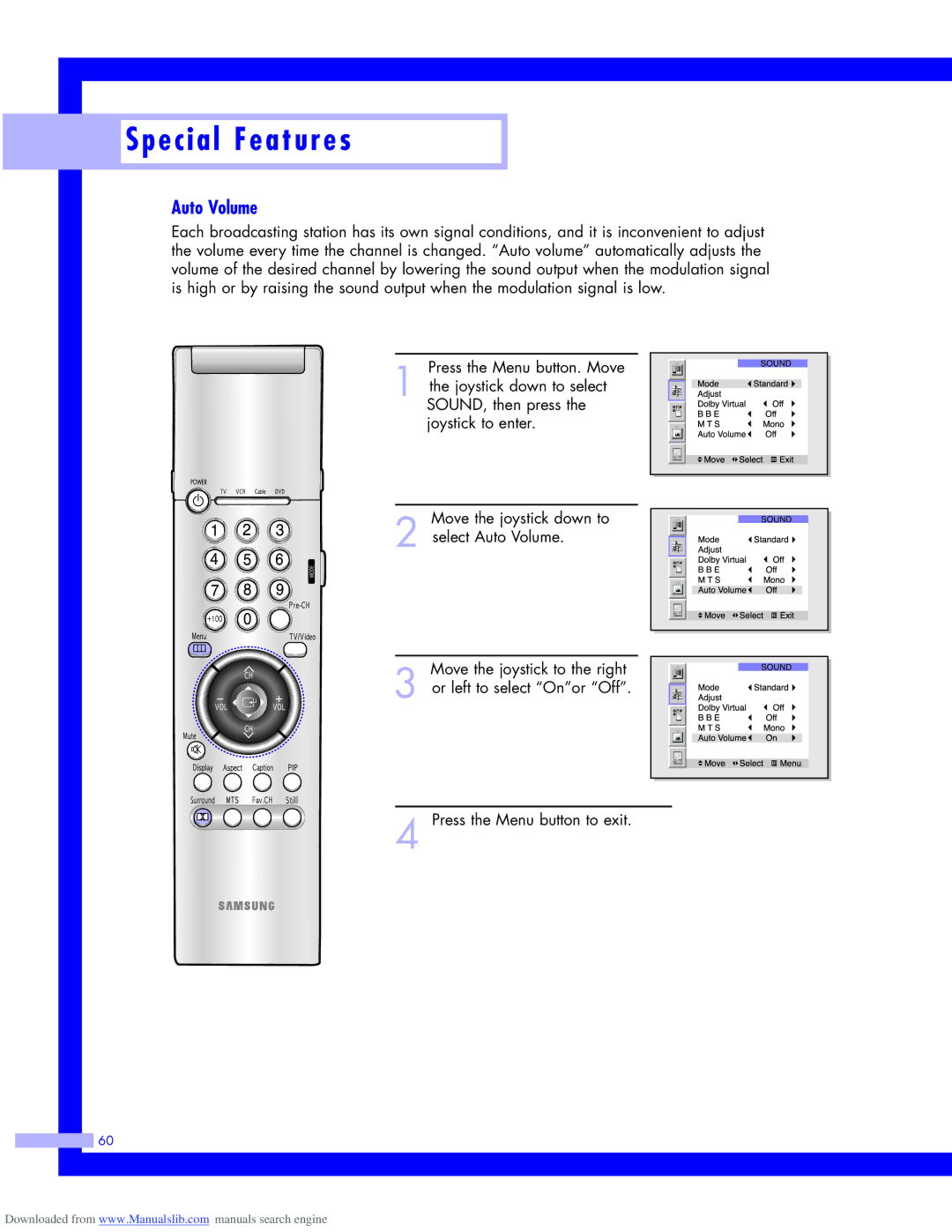 Samsung HLM437W, HLM617W, HLM5065W, HLM507W instruction manual Auto Volume 