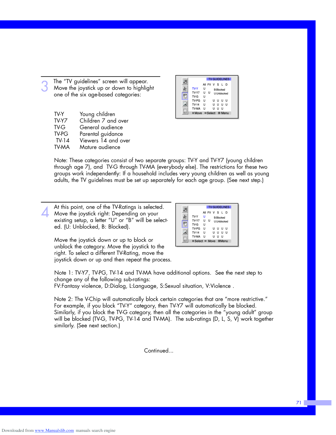 Samsung HLM507W, HLM437W, HLM617W, HLM5065W instruction manual Tv-Y 