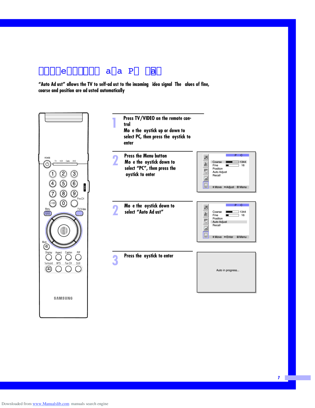 Samsung HLM507W, HLM437W, HLM617W, HLM5065W instruction manual How to Set up Your TV as a PC display 