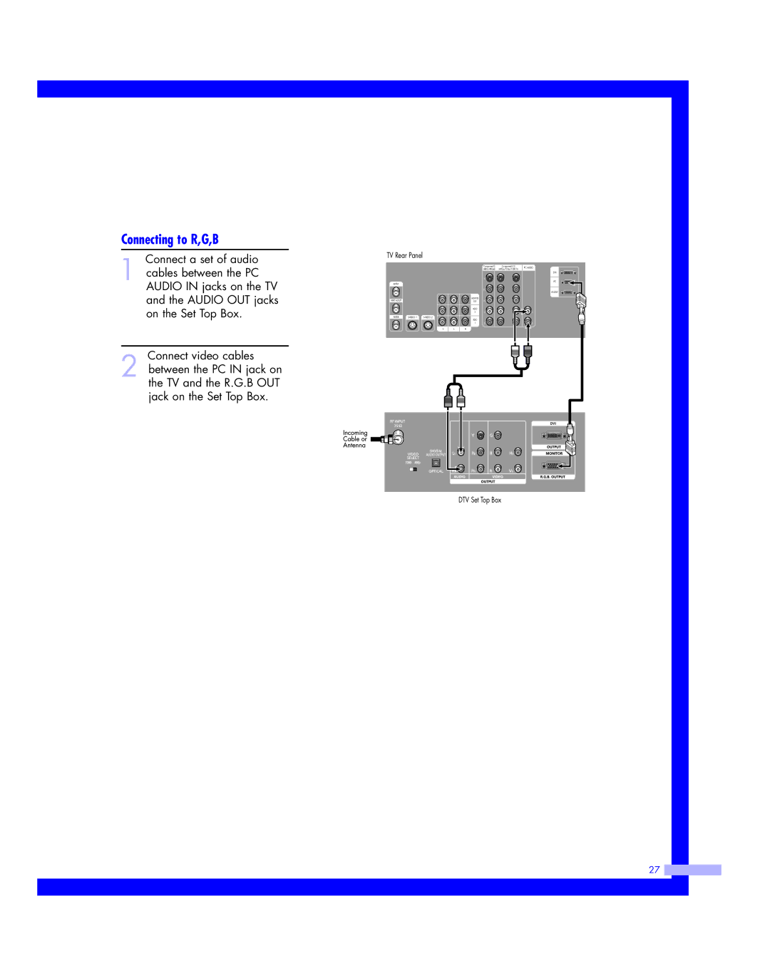 Samsung HLM 5065W, HLM617W, HLM507W, HLM 437W, HLM4365W instruction manual Connecting to R,G,B 