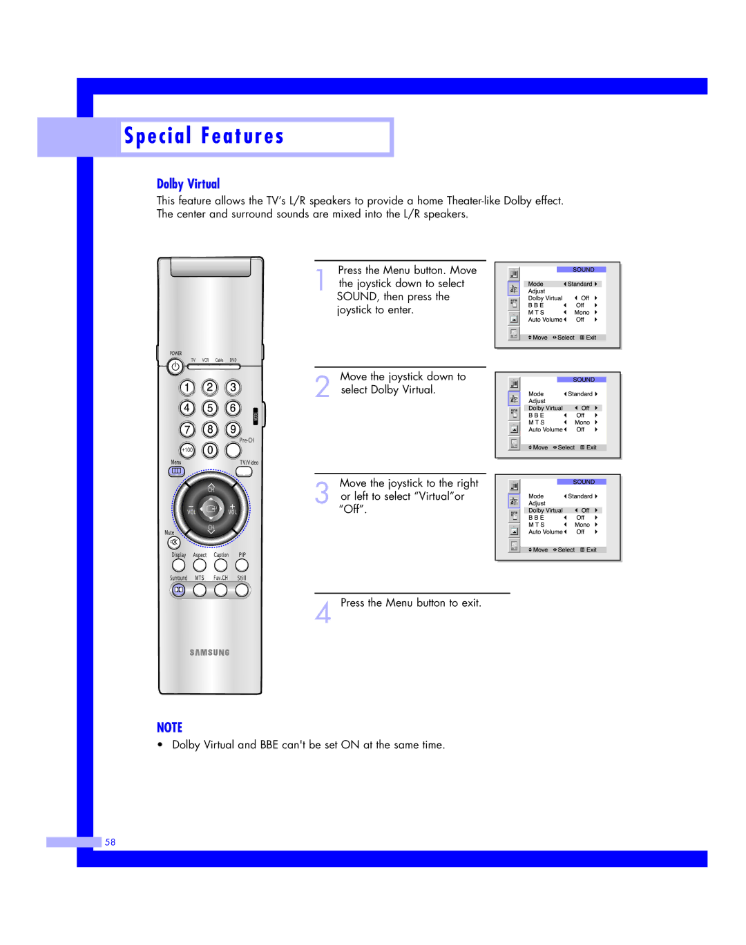 Samsung HLM 437W, HLM617W, HLM507W, HLM 5065W, HLM4365W instruction manual Dolby Virtual 