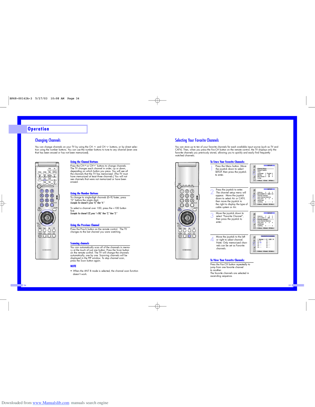 Samsung HLN567W, HLN617W, HLN507W, HLN5065W, HLN437W, HLN4365W Changing Channels, Selecting Your Favorite Channels 