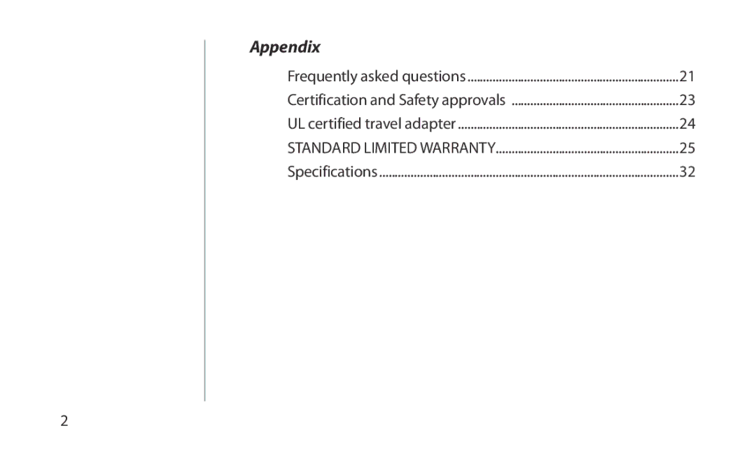 Samsung HM1200 manual Appendix 