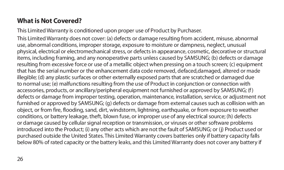 Samsung HM1800 manual What is Not Covered? 