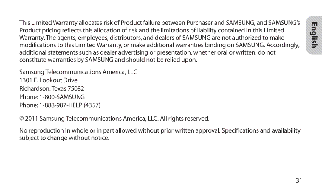 Samsung HM1800 manual English 