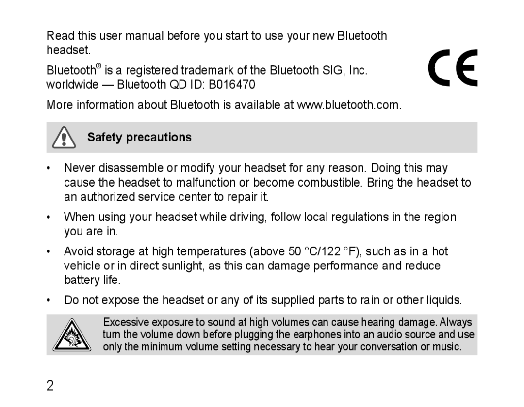 Samsung 100705, HM3200, GH68-28534G manual Safety precautions 